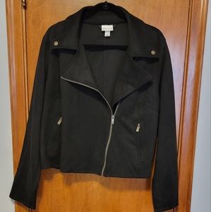 Faux suede moto jacket